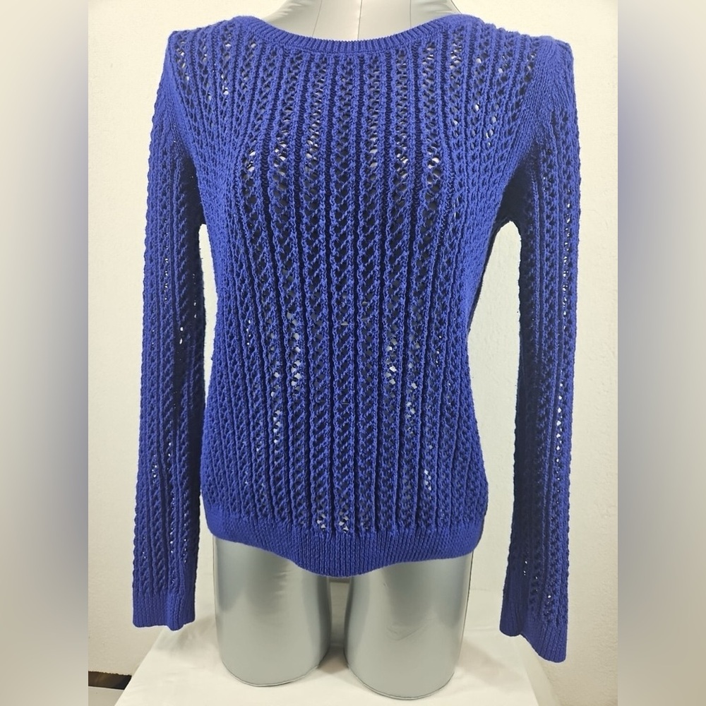 NWT SIZE S Stitches Deep Blue Textured Sweater